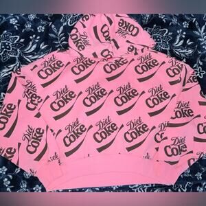 NWOT! Coca-Cola Women’s Diet Coke Cropped Hoodie with an all-over logo print 22”